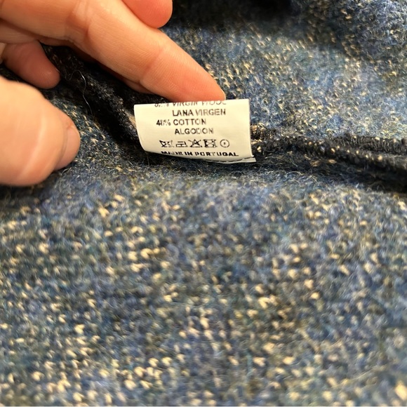 Villagallo blue heavy outer cardigan with pockets - Size 42 / US 8 / M - Picture 11 of 14